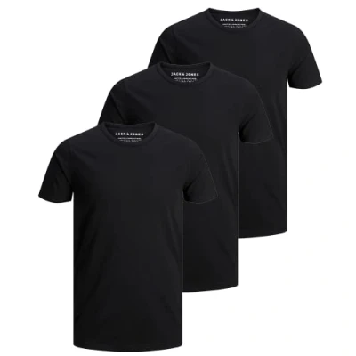 Abbildung von Jack &amp; Jones T Shirt Herren Basic 3er Pack Rundhals O Neck Regular Baumwolle Lycra