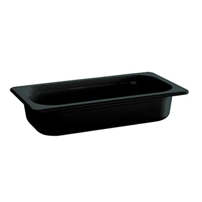 Abbildung von APS 83750 GN 1/4 Behälter ECO LINE, 26,5 x 16,2 cm, Tiefe 65 mm, 1,35 Liter, Melamin, schwarz