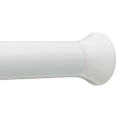 Abbildung von Amazon Basics Duschvorhangstange zum Einklemmen, Ausziehbar 137 bis 229 cm, Weiß