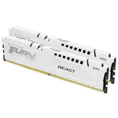 Abbildung von Kingston FURY Beast 32GB 6400MT/s DDR5 CL32 DIMM (Kit mit 2) Weiß Desktop Gaming Speicher KF564C32BWK2 32