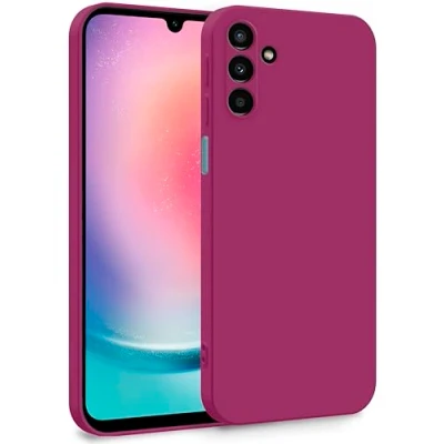 Abbildung von MyGadget Hülle für Samsung Galaxy A25 5G Zweilagige Handyhülle mit Kameraschutz Cover Innenfutter &amp; Silikon außen Wein Rot
