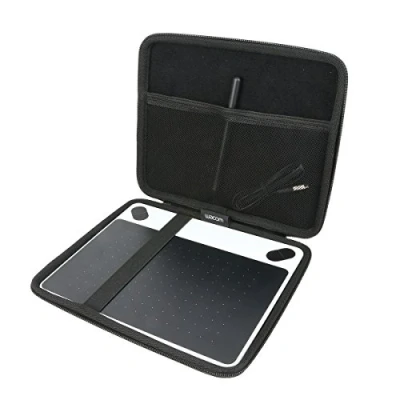Abbildung von Khanka Hart Tasche + Antifouling Handschuh Für Wacom CTL 672 N/Für Intuos M Stift /Mobiles Zeichentablett case Schutzhülle.(Für M)