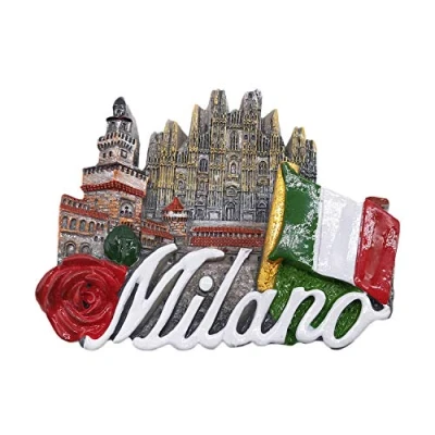 Abbildung von 3D Wahrzeichen Mailand Italien Kühlschrank Kühlschrankmagnet Tourist Souvenirs Handgemachte Harz Handwerk Magnetische Aufkleber Home Küche Dekoration Reise Geschenk