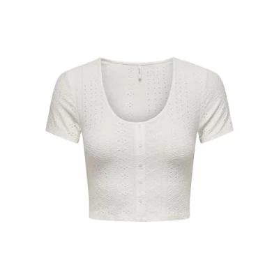 Abbildung von ONLY KURZÄRMELIGES Bluse, Damen, Größe: Large, Cloud dancer