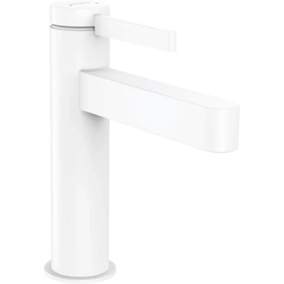 Abbildung von hansgrohe Finoris 1 grebs håndvaskarmatur 110 med push open bundventil mat hvid