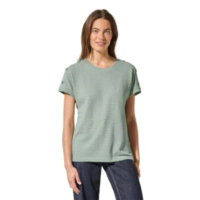 Abbildung von Cecil Gestreiftes Struktur Tshirt print, Damen, Größe: XL, Grün