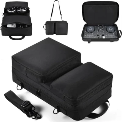 Abbildung von Fenmaru DJ Controller Tasche für AlphaTheta DDJ FLX2, Tragetasche Pioneer 200/ WeGO4/ Hercules Inpulse200/ Inpulse200 MK2, Schutzhülle mit Schultergurt,Taschen Zubehör