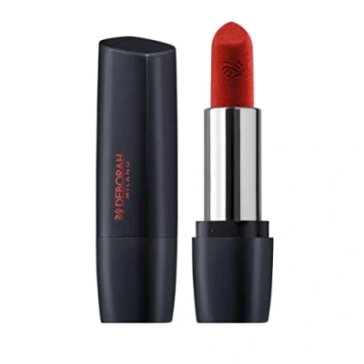 Abbildung von Deborah Milano Red Mat, Lippenstift, matt, mit Kollagen und Hyaluronsäure, 32 Rusty Red, nährende beruhigende Wirkung, spendet intensive voluminöse Lippen langem Halt, 4,5 g