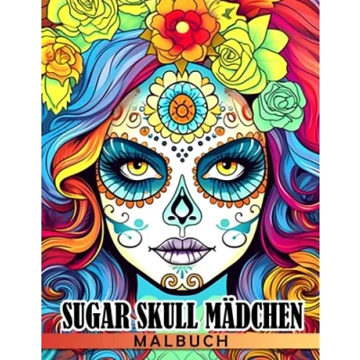 Abbildung von Malbuch für Sugar Skull Mädchen: Tag der Toten Ausmalbilder mit wunderbaren Illustrationen Erwachsene zum Spaß haben und Entspannen