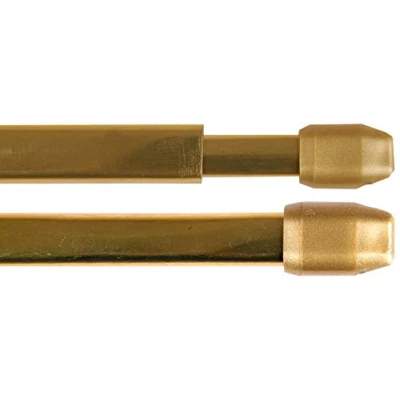 Abbildung von Gardinenstange Bistrostange (Messing Glanz) als 2er Pack ausziehbar, inkl. Selbstklebehaken (60 90 cm)