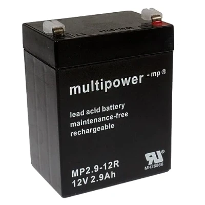 Abbildung von Multipower Blei Akku MP2,9 12R Pb 12V / 2,9Ah Faston 4,8, Pluspol rechts