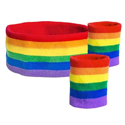 Abbildung von Regenbogen Schwitzbänder Set von 3