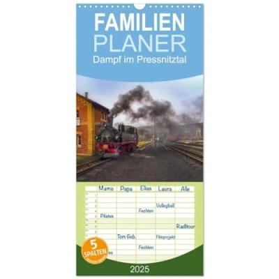 Abbildung von Familienplaner 2025 Dampf im Pressnitztal mit 5 Spalten (Wandkalender, 21 cm x 45 cm), CALVENDO