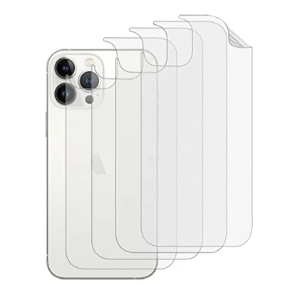 Abbildung von GIOPUEY[4 Stück Rückseite Folie Kompatibel mit iPhone 14 Pro, Pro Schutzfolie, Weiches TPU, Dünn, Matte Textur, Anti Fingerabdruck, Glatt Translucent