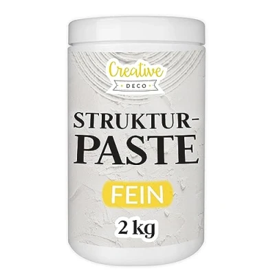 Abbildung von Creative Deco Malpaste Strukturpaste 2 kg Weiße Spachtelmasse für Acrylmalerei Modellierpaste