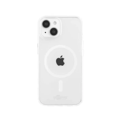 Abbildung von goobay 61347 iPhone Schutzhülle mit MagSafe Ladevorrichtung/kompatibel Apple 14 Plus/Kameraschutz &amp; Displayschutz/Stoßfest/Durchsichtige Hülle Magnetring