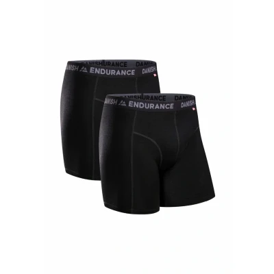 Abbildung von DANISH ENDURANCE Merino Boxershorts Herren, Unterwäsche Herren für Alltag &amp; Sport, Weich, Leicht, Atmungsaktiv Schwarz 2er Pack XL