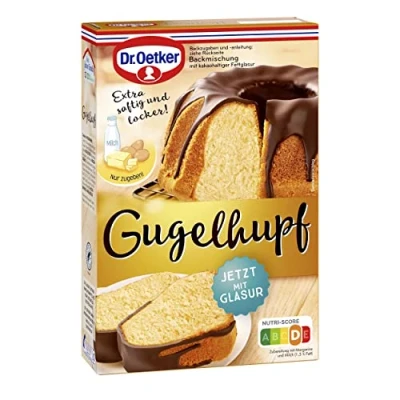 Abbildung von Dr. Oetker Gugelhupf, 8er Pack (8 x 525 g), Backmischung für Gugelhupf Rührkuchen, zum Zubereiten vom klassischen Kuchen in Form, mit Glasur, vegetarisch