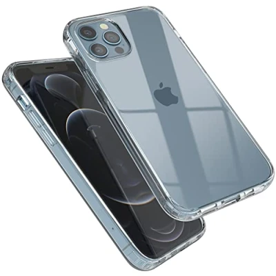 Abbildung von EAZY CASE Premium Crystal TPU Hülle kompatibel mit iPhone 12/12 Pro Schutzhülle Silikon Kameraschutz, Slimcover, Handyhülle, Silikonhülle, Backcover, Durchsichtig, Transparent