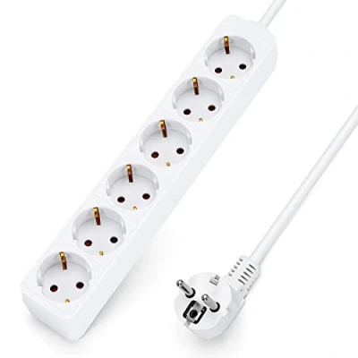Abbildung von Aigostar Steckdosenleiste 6 fach Tischsteckdose Kindersicherung 1&#039;5m Kabel, Weiß