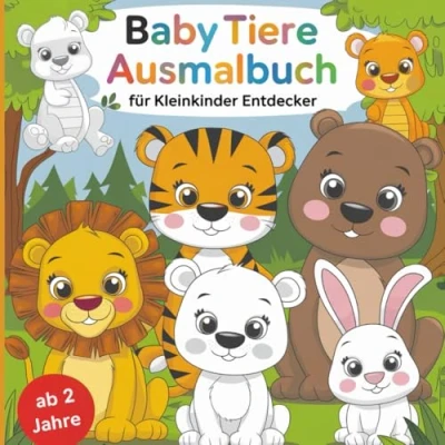 Abbildung von Baby Tiere Ausmalbuch für Kleine Entdecker ab 2 jahren, mit 50 Faszinierenden Ausmalbildern.