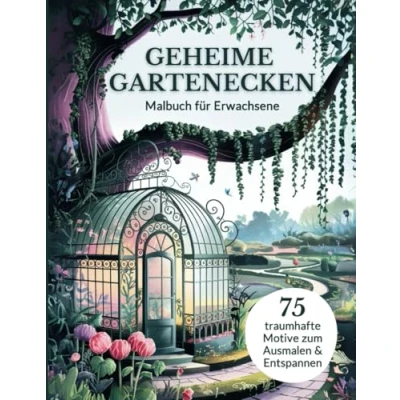 Abbildung von Geheime Gartenecken Malbuch für Erwachsene: Erwecke 75 traumhafte Motive mit geheimnisvollen Orten Zum Leben Ausmalen, Entspannen und Träumen