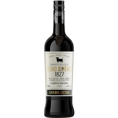Abbildung von Osborne Sherry Pedro Ximenez 1827 Hochwertiger, süßer Sherry, hergestellt nach dem Solera Verfahren aus Andalusien in Spanien mit 17% vol. (1 x 0,75l)