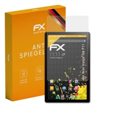 Abbildung von atFoliX Panzerfolie kompatibel mit Acer Iconia Tab P11 Schutzfolie, entspiegelnde und stoßdämpfende FX Folie (2X)