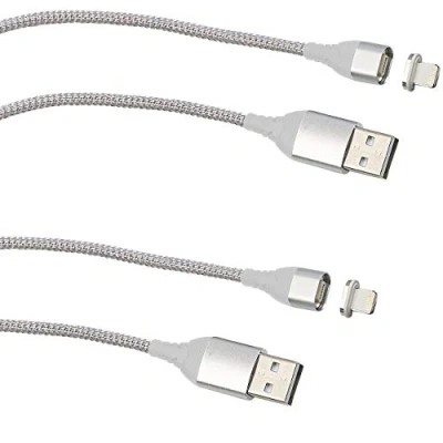 Abbildung von Callstel Ladekabel mit Magnet: 2er Set USB Lade &amp; Datenkabel magnetischem Lightning Stecker, 1 m (Magnet Lightning, Magnet kompatibel zu iPhone 12, Netzteil)