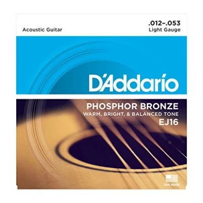 Abbildung von Daddario Saiten, A Git.Saiten EJ16 12 53 Phosphor Bronze Westerngitarrensaiten