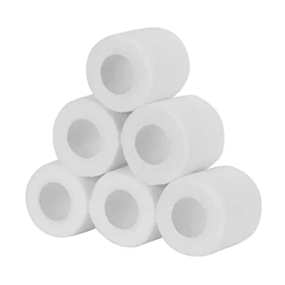 Abbildung von Haftbandage Verband Selbstklebender 5cm x 4,5m, 6 Rollen Fixierbinde Selbsthaftend Kohäsive Bandage für Erste Hilfe Dog Tierarztwickelband Sport Elastische Binde Handgelenk, Füße (Weiß)