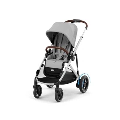 Abbildung von CYBEX Gold Kinderwagen E GAZELLE S, Ab Geburt bis ca. 4 Jahre, Max. 22 kg (Single Modus) / 2x (Duo Modus), All in 1 System mit Antrieb und 20+ Konfigurationen, Stone Grey
