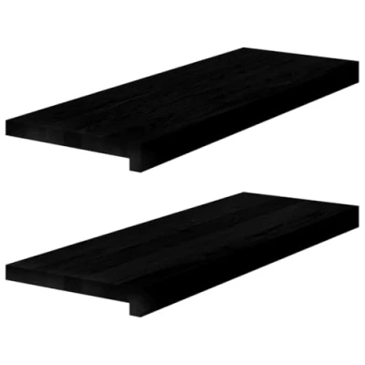 Abbildung von vidaXL Fensterbänke 2 STK. Dunkelbraun 70x25x2 cm Massivholz Eiche, Fensterbrett, Holz Treppenstufe, Fensterbank Eichenholz