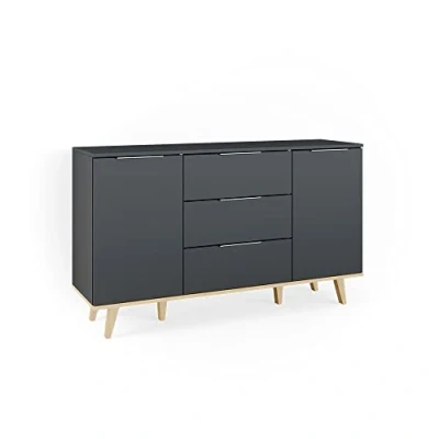 Abbildung von Vicco Kommode Nautica, Anthrazit/Buche, 138 x 82 cm