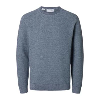 Abbildung von Selected Homme Slhross Structure CREW NECK Strickpullover oceana, Herren, Größe: Medium, Oceana
