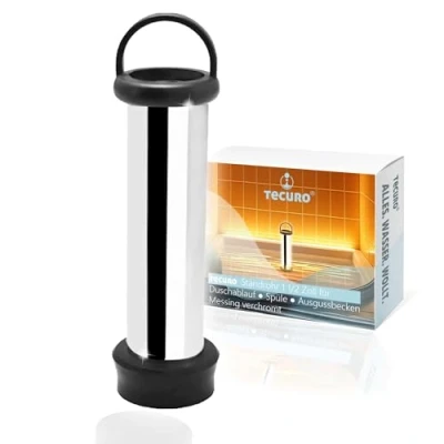 Abbildung von tecuro Standrohr Ablauf Messing verchromt 1 1/2 Zoll x 120 mm Länge, korrosionsbeständig und langlebig für Duschablauf, Spüle, Ausgussbecken