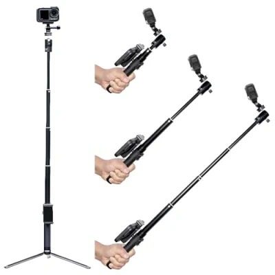 Abbildung von MAXCAM Selfie Stick Stativ Verlängerungsstab für DJI Osmo Action 4/3, 90CM Aluminiumlegierung Stativ.