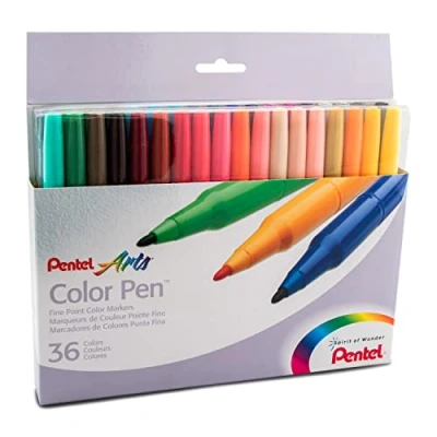 Abbildung von Pentel S360 36 Faserschreiber Colour Pen 36er Set sortiert