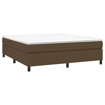Abbildung von vidaXL Bettgestell, Polsterbett Bett für Schlafzimmer, Bettrahmen mit Lattenrost, Schlafzimmerbett Doppelbett, Dunkelbraun 160x200cm Stoff