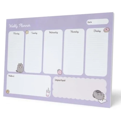Abbildung von Grupo Erik Wochenplaner Block A4 Kalender Planer Pusheen Cat Tischkalender Tischplaner ohne Datum Schreibtischunterlage Papier