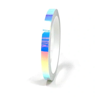 Abbildung von 10 Meter Flip Flop Chrom Zierstreifen Basteln Effektfolie Hologramm Chameleon Auto Motorrad Modellbau Klebestreifen (FF2 Blau/Lila, 8mm Breite)