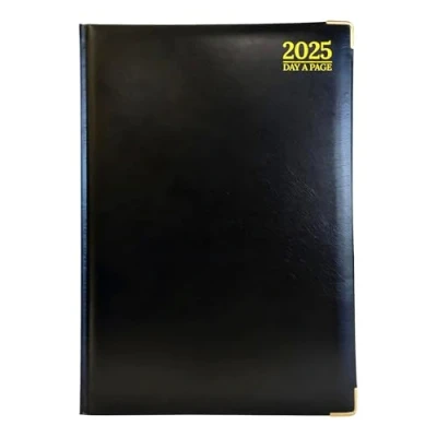 Abbildung von Premium Terminplaner 2023, A5, Tag pro Seite, FSC zertifiziert, 80 g/m² Papier, vergoldete Kanten, 21 x 15 cm, Schwarz