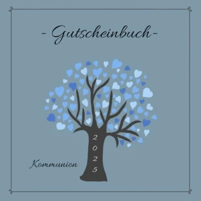 Abbildung von Gutscheinbuch Kommunion: farbiges Gutscheinheft zum selbst gestalten Geschenkidee zur ersten heiligen Kommunion christliches Geschenkbuch für Jungen