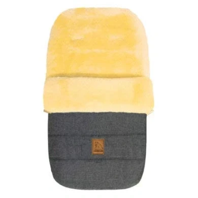 Abbildung von Heitmann Felle Fußsack &quot;Eisbärchen Winterfußsack Premium Qualität&quot;, mit echtem Lammfell, für Kinderwagen, Buggy, 5 Gurtschlitze, waschbar