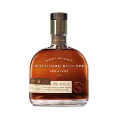 Abbildung von Woodford Reserve Double Oaked Bourbon Whiskey Ein hochwertiges Geschenk Vollmundig würziger, süßer Geschmack nach dunkler Schokolade &amp; Karamell 0.7L/43,2% Vol.