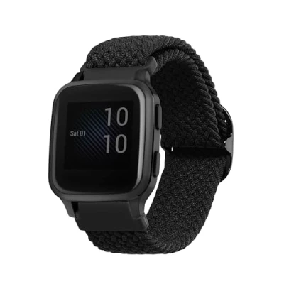 Abbildung von kwmobile Uhrenarmband Armband für Garmin Venu Sq 2 Music / 2, Nylon Fitnesstracker Sportarmband Band Innenmaße von 14 22 cm