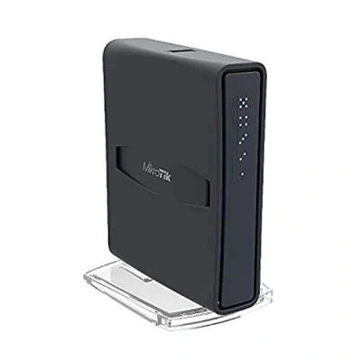 Abbildung von MikroTik hAP AC Lite Tower Schwarz Ethernet Verbindung unterstützt Stromversorgung über diesen Port (PoE)