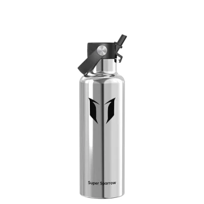 Abbildung von Super Sparrow Trinkflasche Edelstahl Ultraleicht Thermobecher 750ml Standardmund Stroh Deckel BPA Frei Thermoskanne, Thermosflasche für Sport, Travel, Schule, Outdoor