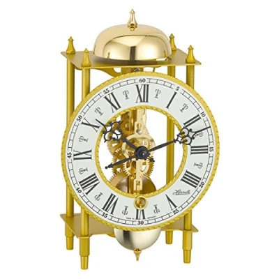 Abbildung von Hermle Uhrenmanufaktur Tischuhr, Schmiedeeisen, Gold, 24cm x 13cm 9,5cm