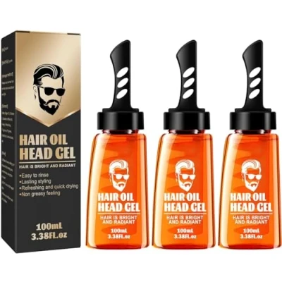 Abbildung von Ein Kamm Formungs Styling Gel Kamm, 2 in 1 Haarwachs mit Haar Werkzeug Schnelles Salon Gel, Starker Halt Creme (3pcs)